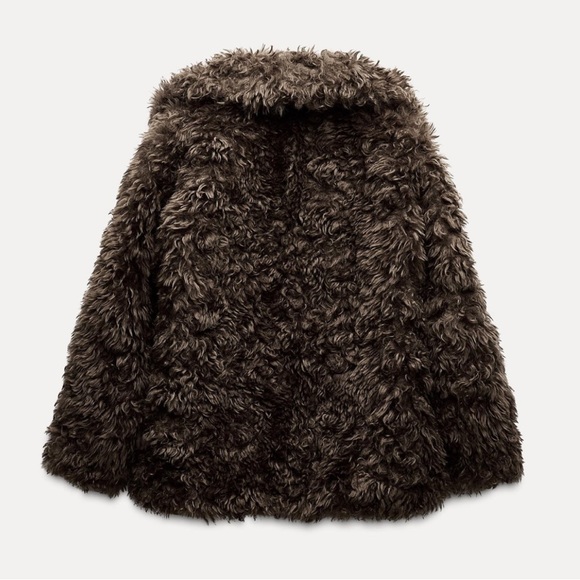 New ZARA ZW Collection Faux Fur Short Coat - Picture 13 of 15